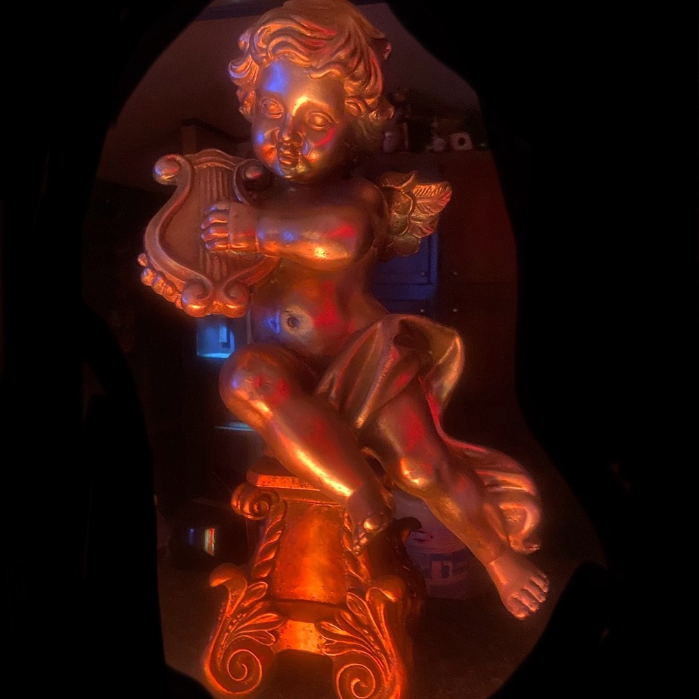 Gold Cherub Sculpture